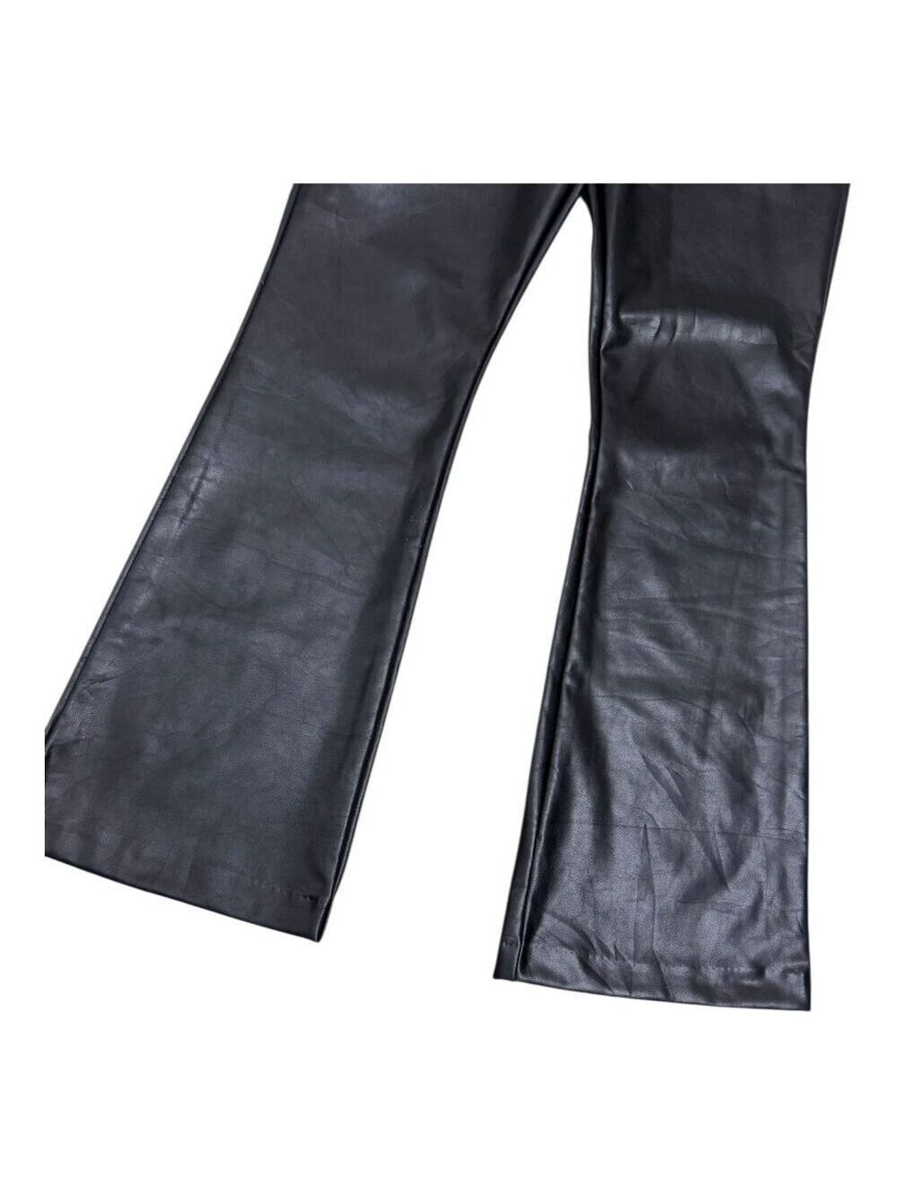 ABERCROMBIE & FITCH Vegan Leather CURVE LOVE Flared Pants Womens 00 - Picture 6 of 6